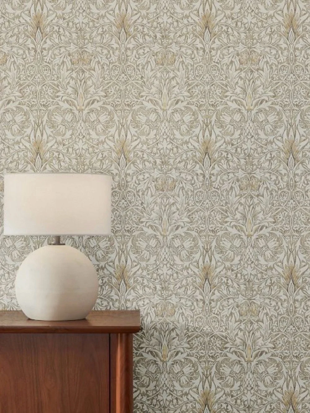 Morris & Co authentic (2) rolls new wallpaper Snakehead Stone/Cream Retail $416